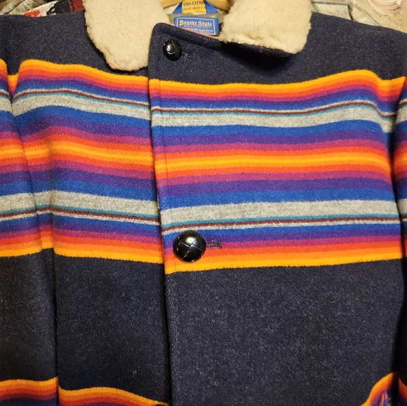 Mens Vintage Pendleton Stripe Cape Style coat - Picture 14 of 16